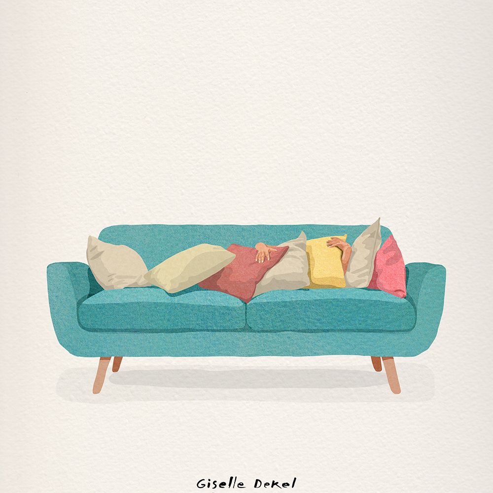 Sunday Sofa art print by Giselle Dekel for $57.95 CAD
