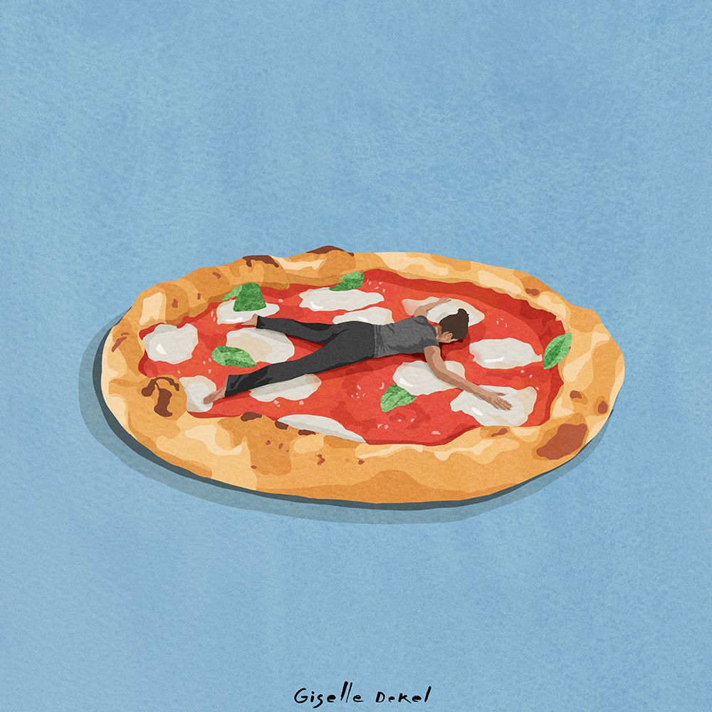 Pizza Girl art print by Giselle Dekel for $57.95 CAD