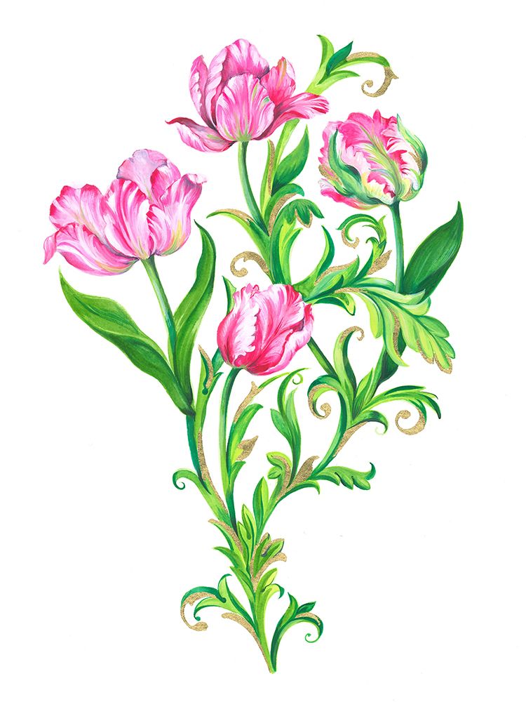 Four  Parrot Tulips art print by Isabelle Brent for $57.95 CAD