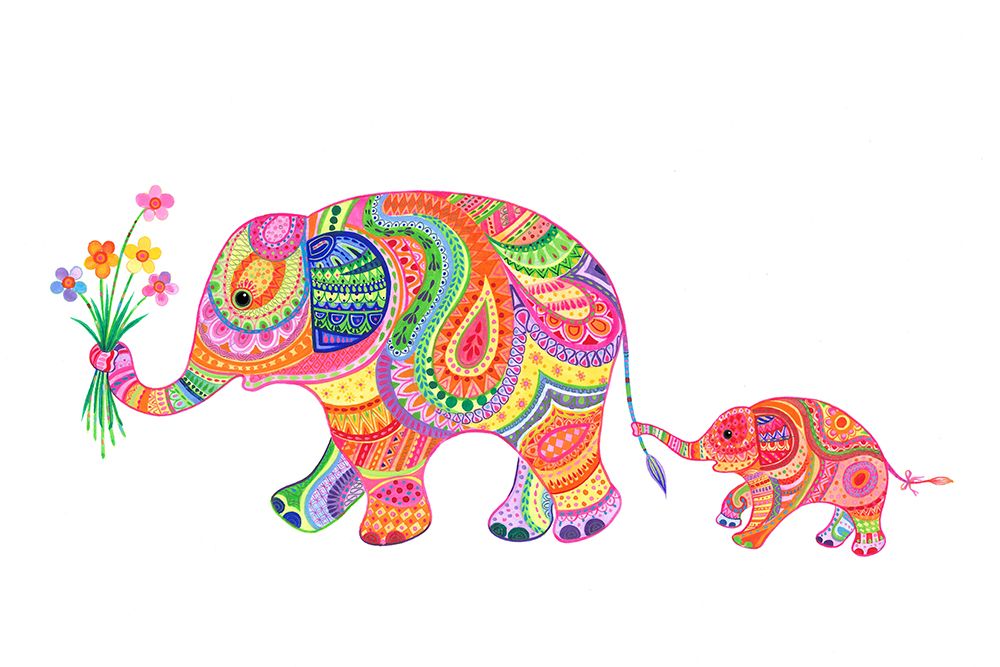 Elephant and Baby art print by Isabelle Brent for $57.95 CAD