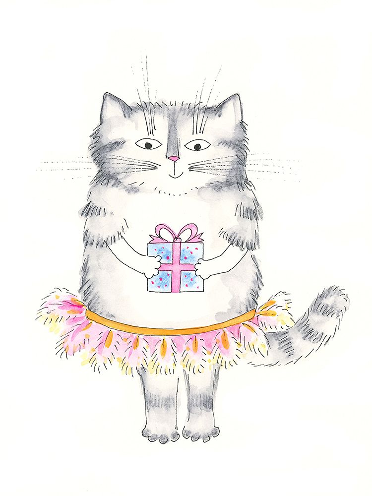 The Gift Cat art print by Isabelle Brent for $57.95 CAD