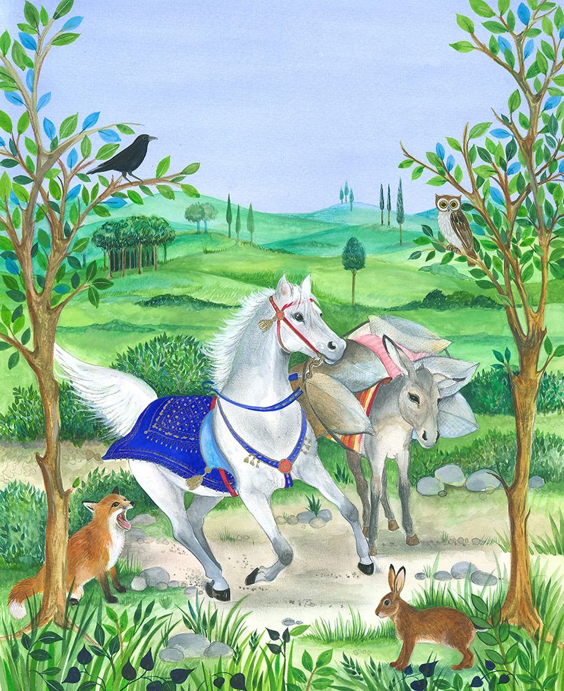 Aesops Fables the Charger and the Donkey art print by Isabelle Brent for $57.95 CAD