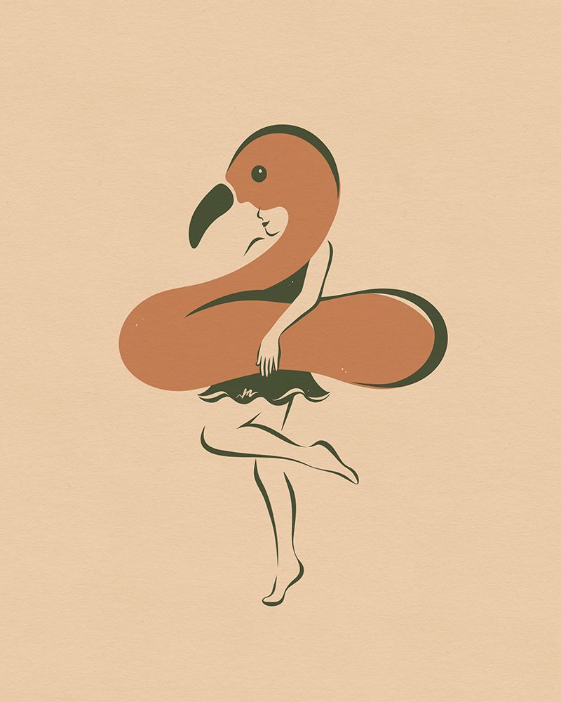 Flamingo Girl art print by Mandy Tea Design for $57.95 CAD