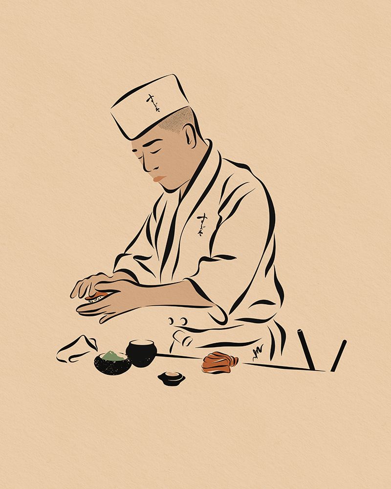 Sushi Chef art print by Mandy Tea Design for $57.95 CAD