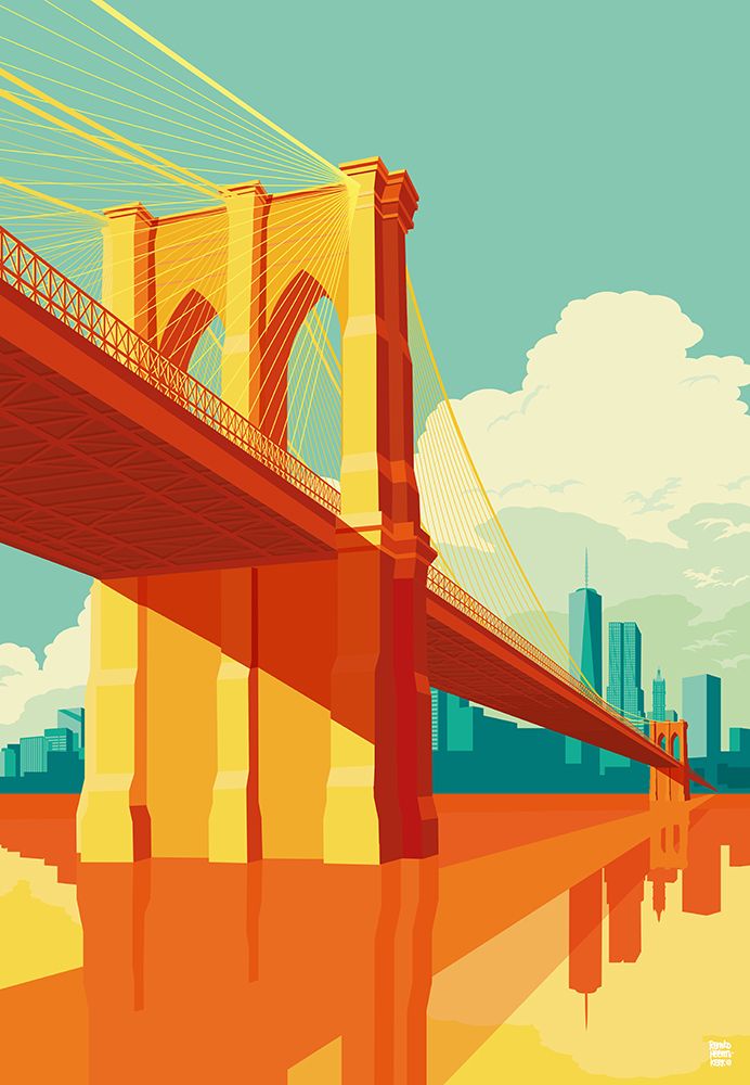 New York Brooklyn Bridge art print by Remko Heemskerk for $57.95 CAD