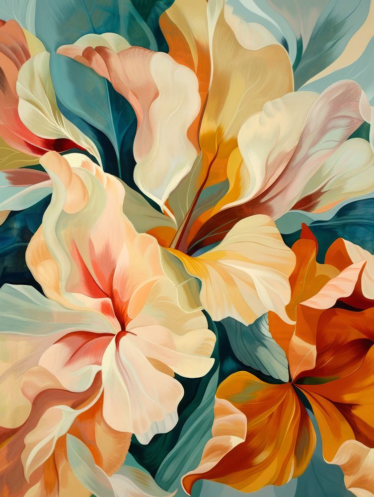 Painted Shapes and Plants 25 art print by Bilge Paksoylu for $57.95 CAD
