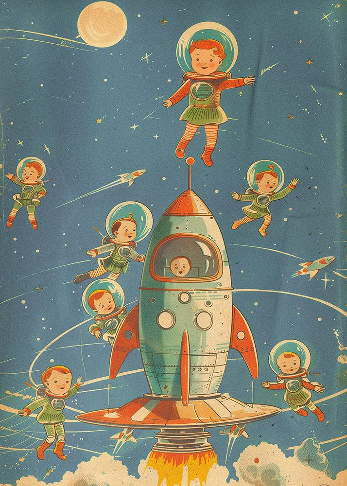Vintage Newspaper Space 001 art print by Pictufy Studio for $57.95 CAD