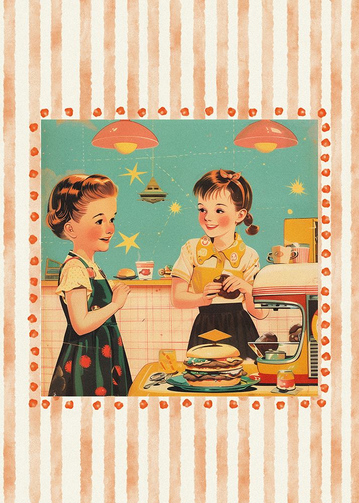 Space Diner stripes art print by Pictufy Studio for $57.95 CAD