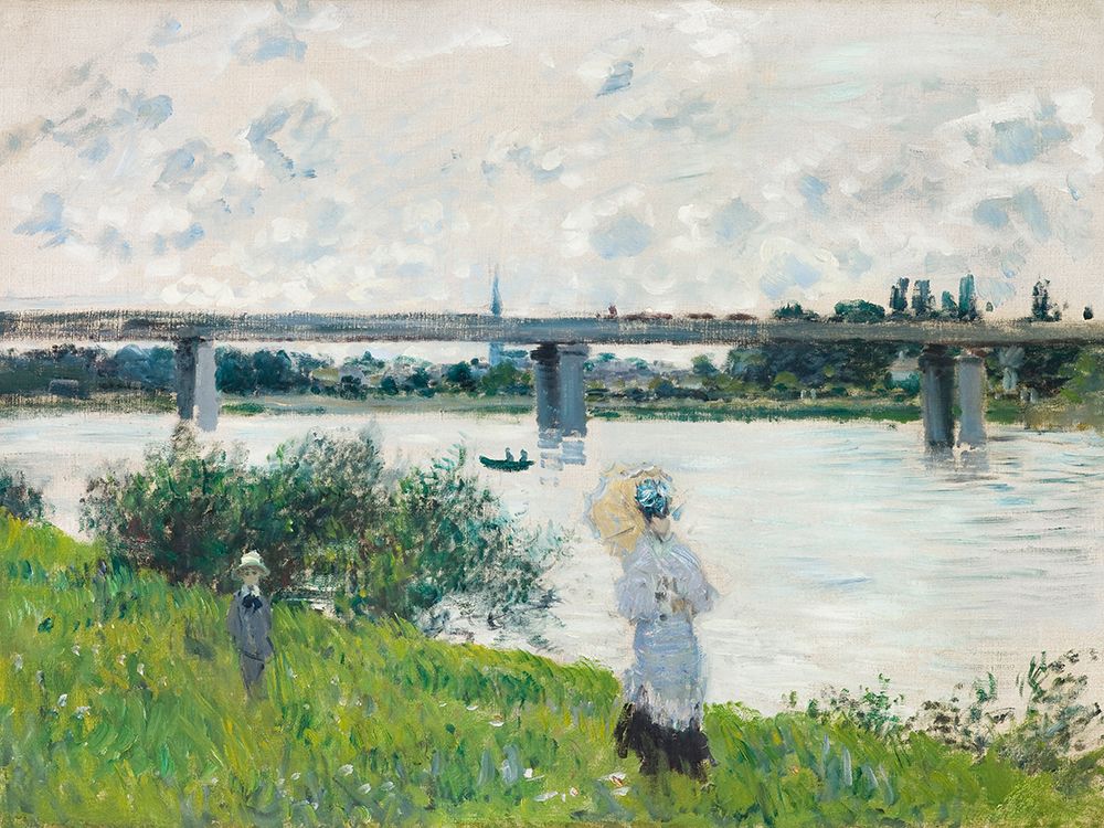 Claude Monets the Promenade With the Railroad Bridge art print by Claude Monet for $57.95 CAD