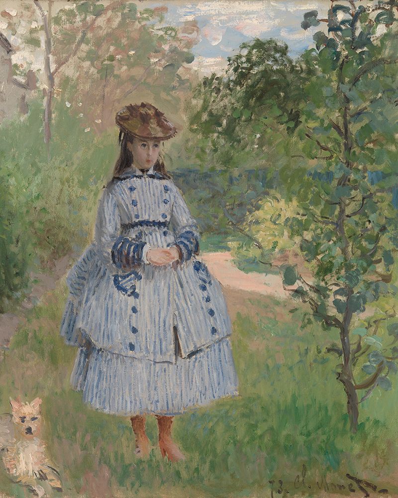 Girl With Dog By Claude Monet art print by Claude Monet for $57.95 CAD