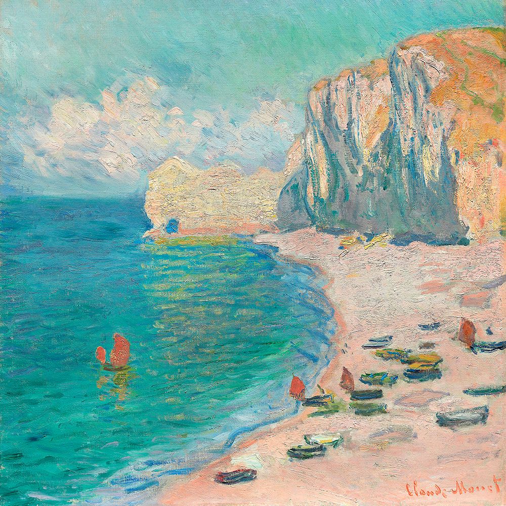 The Beach and the Falaise Damont (1885) By Claude Monet. art print by Claude Monet for $57.95 CAD