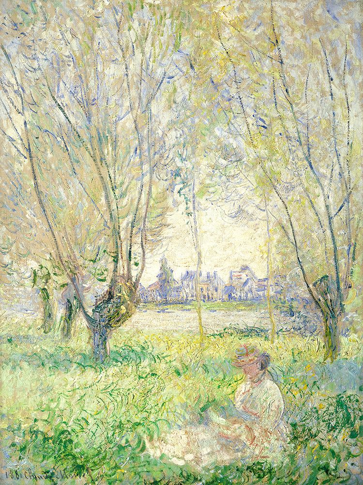 Woman Seated Under the Willows (1880) art print by Claude Monet for $57.95 CAD