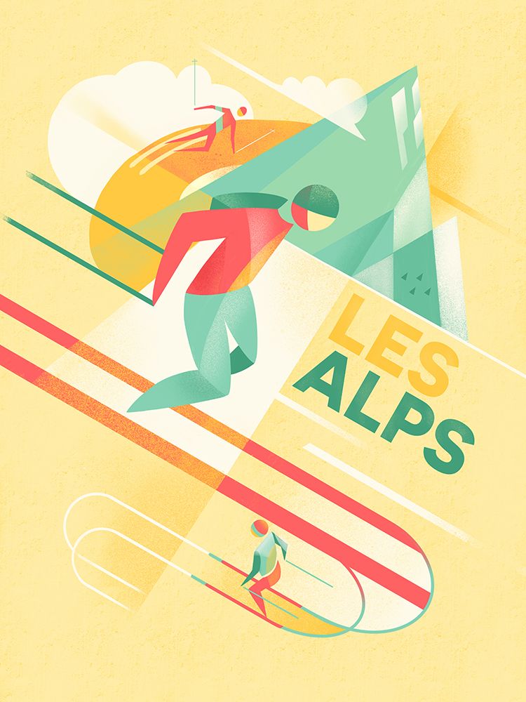 Retro Ski art print by Mark Harrison for $57.95 CAD