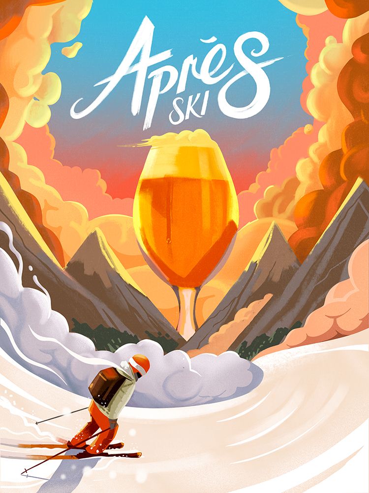 Apres Ski art print by Mark Harrison for $57.95 CAD