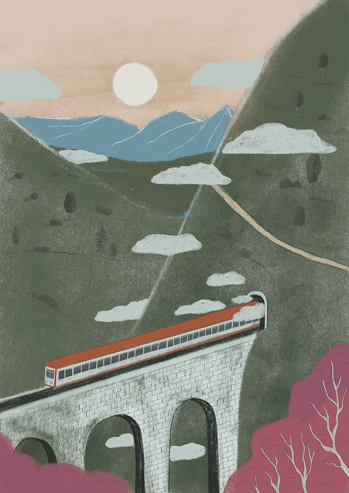 Train art print by Lilianna Lasocka for $57.95 CAD