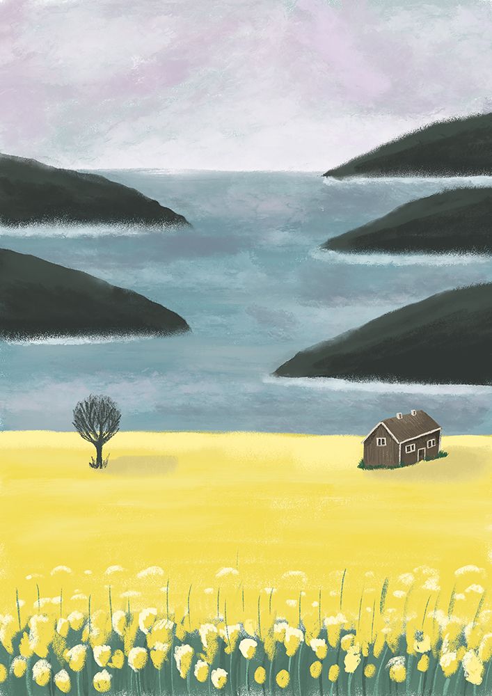 Yellow Landscape art print by Lilianna Lasocka for $57.95 CAD