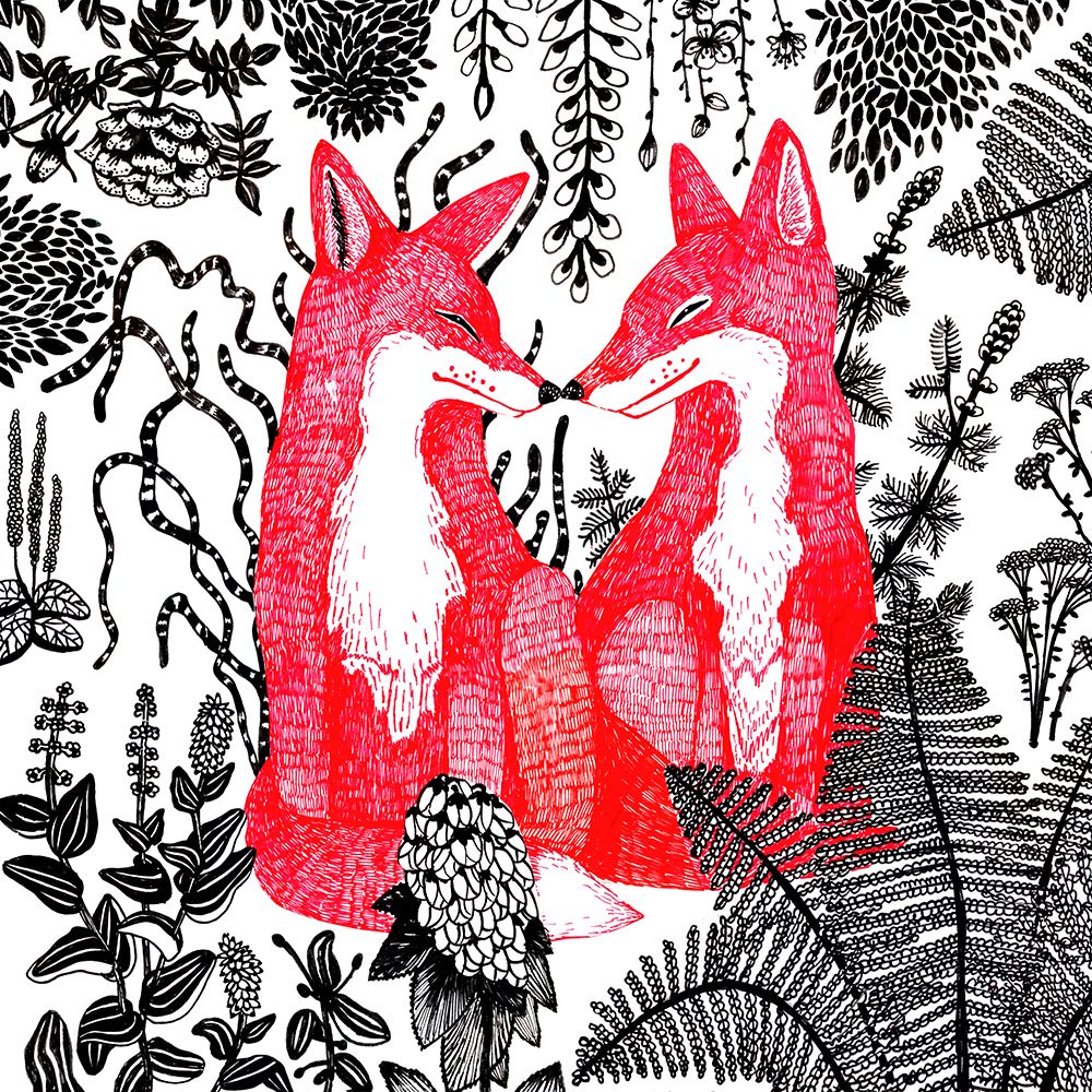 Foxes art print by Kasia Walentynowicz for $57.95 CAD