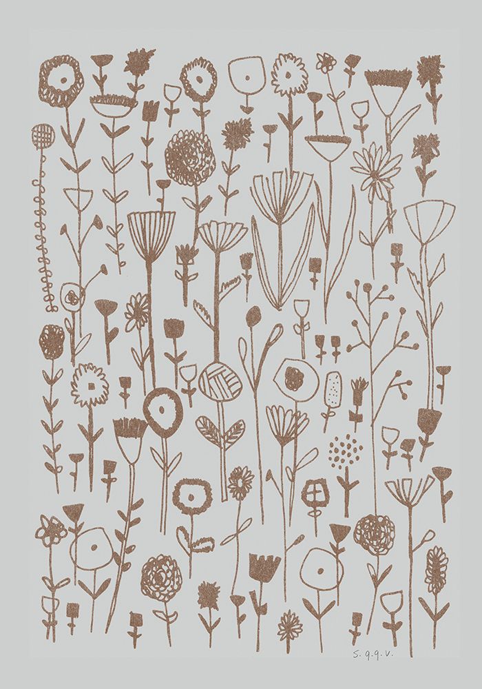 Flowerfield Riso Gold art print by Silvia Visscher for $57.95 CAD