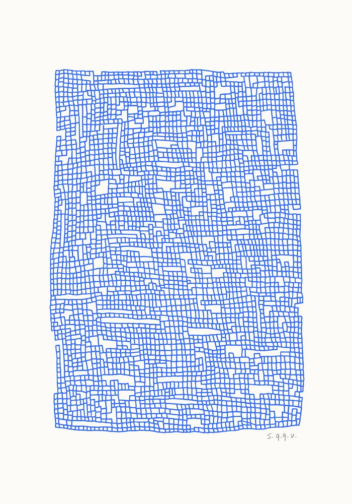 Grid Blue art print by Silvia Visscher for $57.95 CAD