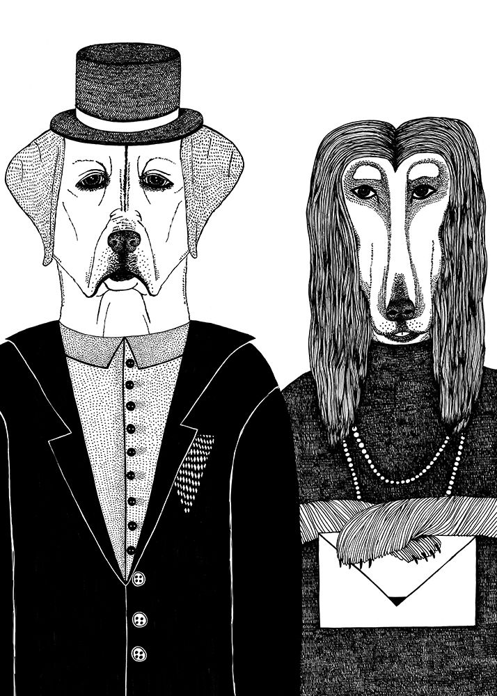 Dogs Couple art print by Kasia Walentynowicz for $57.95 CAD