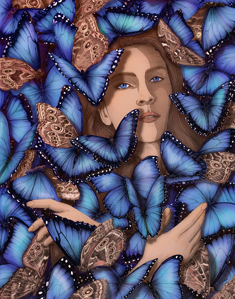 A Moth Among Butterflies Colour Original art print by EC Mazur for $57.95 CAD