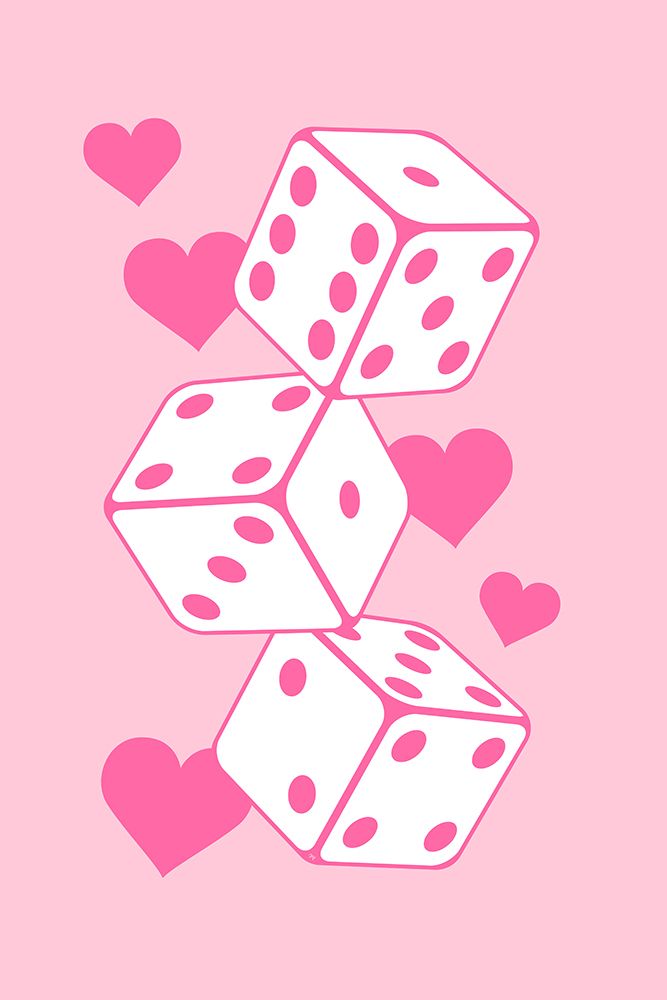 Pink Dice art print by Martina for $57.95 CAD