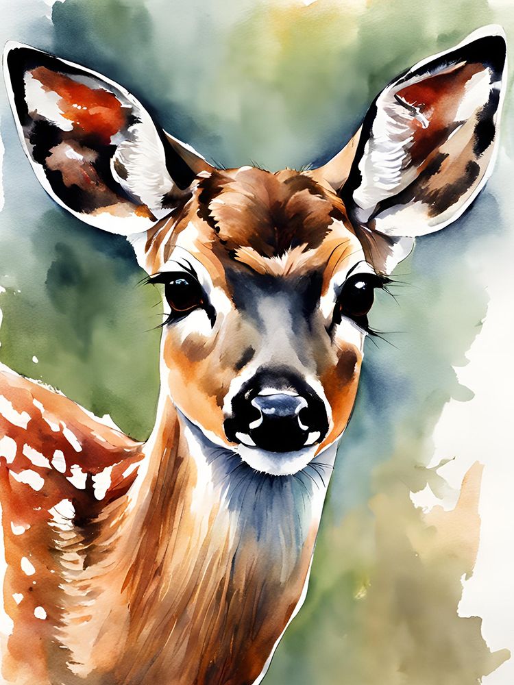 Fawn Aquarell art print by Ohkimiko for $57.95 CAD