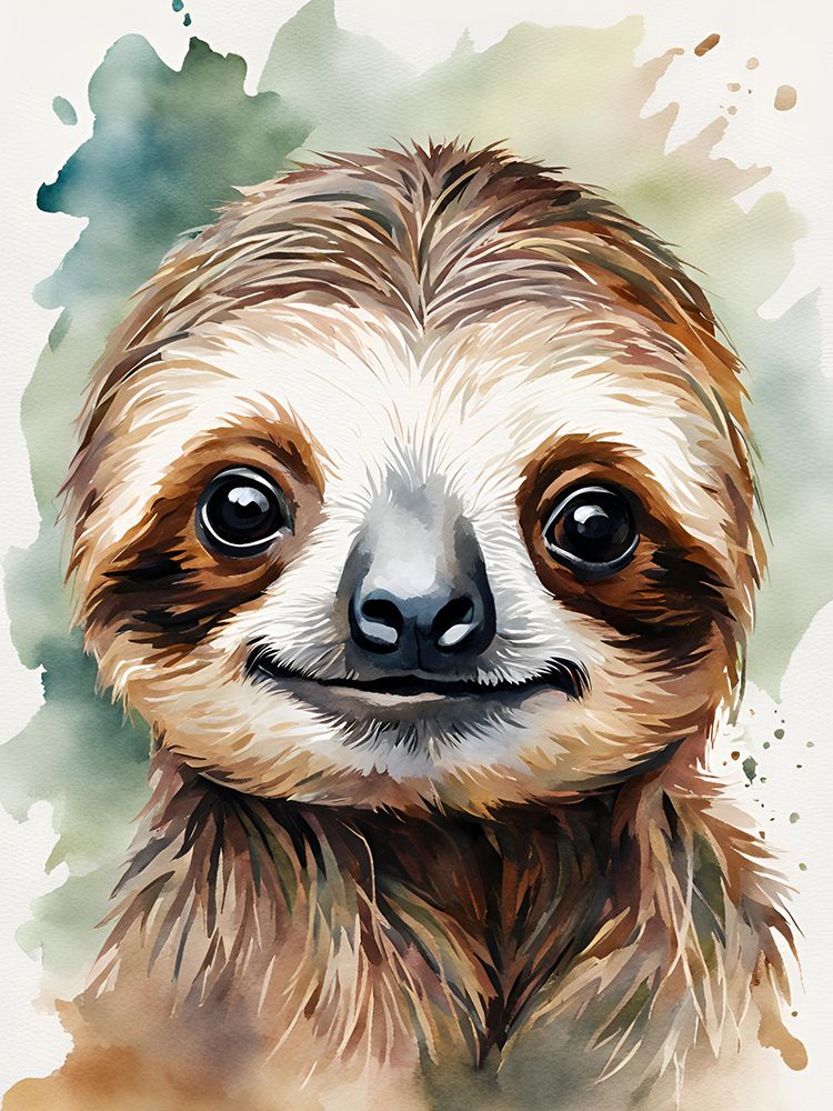 Little Sloth Aquarell art print by Ohkimiko for $57.95 CAD