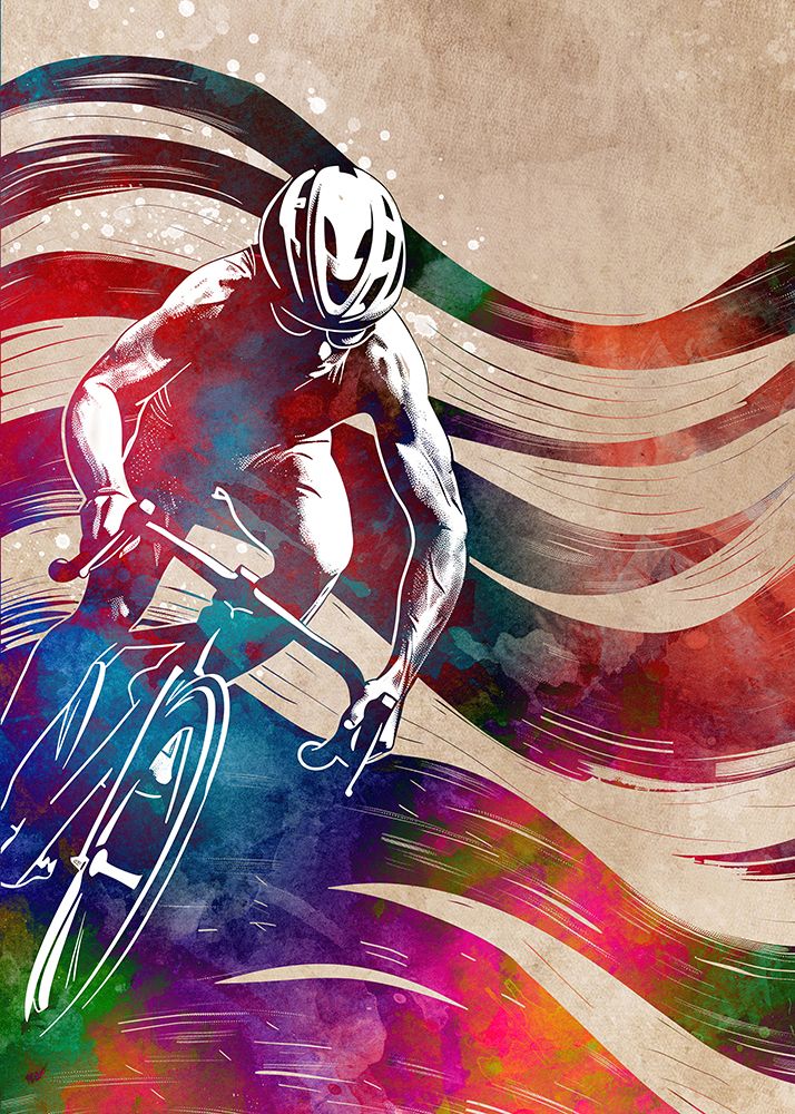 Biker Art Cycling Sport 1 art print by Justyna Jaszke for $57.95 CAD