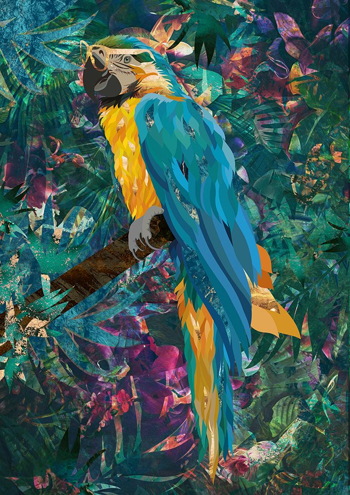 Tropical Floral Jungle - Macaw art print by Sarah Manovski for $57.95 CAD
