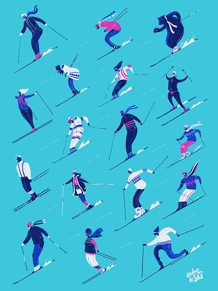 Jadore Le Ski Blue Version art print by Mark Harrison for $57.95 CAD