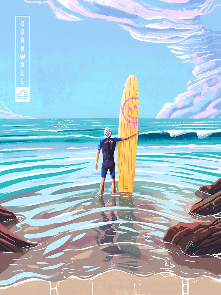 Surf Cornwall art print by Mark Harrison for $57.95 CAD