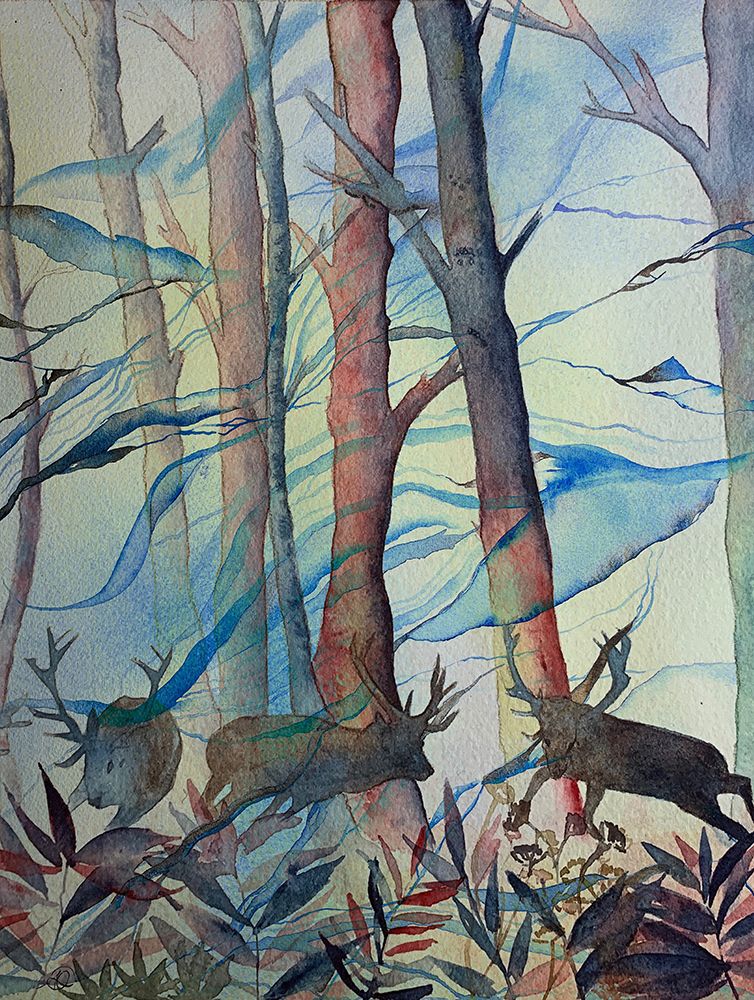 La Danse Des Cerfs Ondulations art print by Aline Demarais for $57.95 CAD