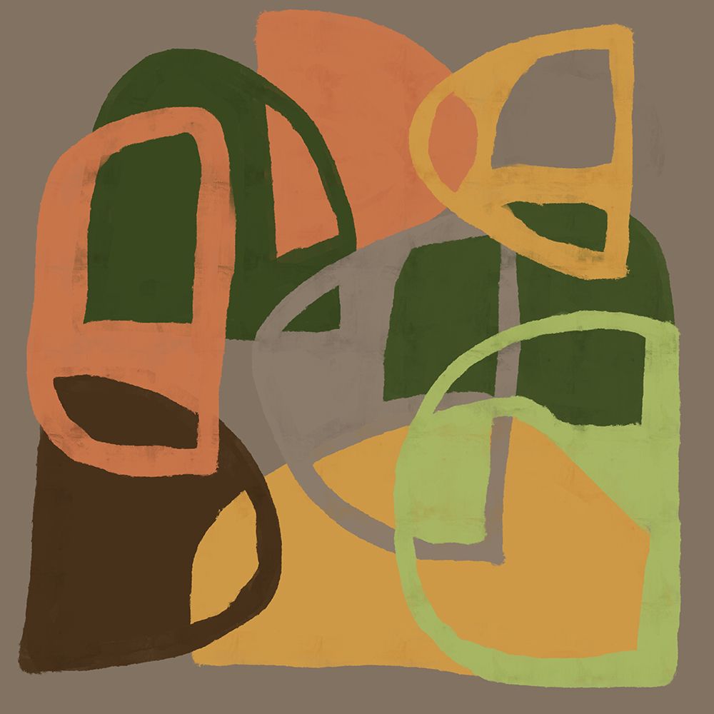 Abstract patterns in earth colours art print by Sharyn Bursic for $57.95 CAD