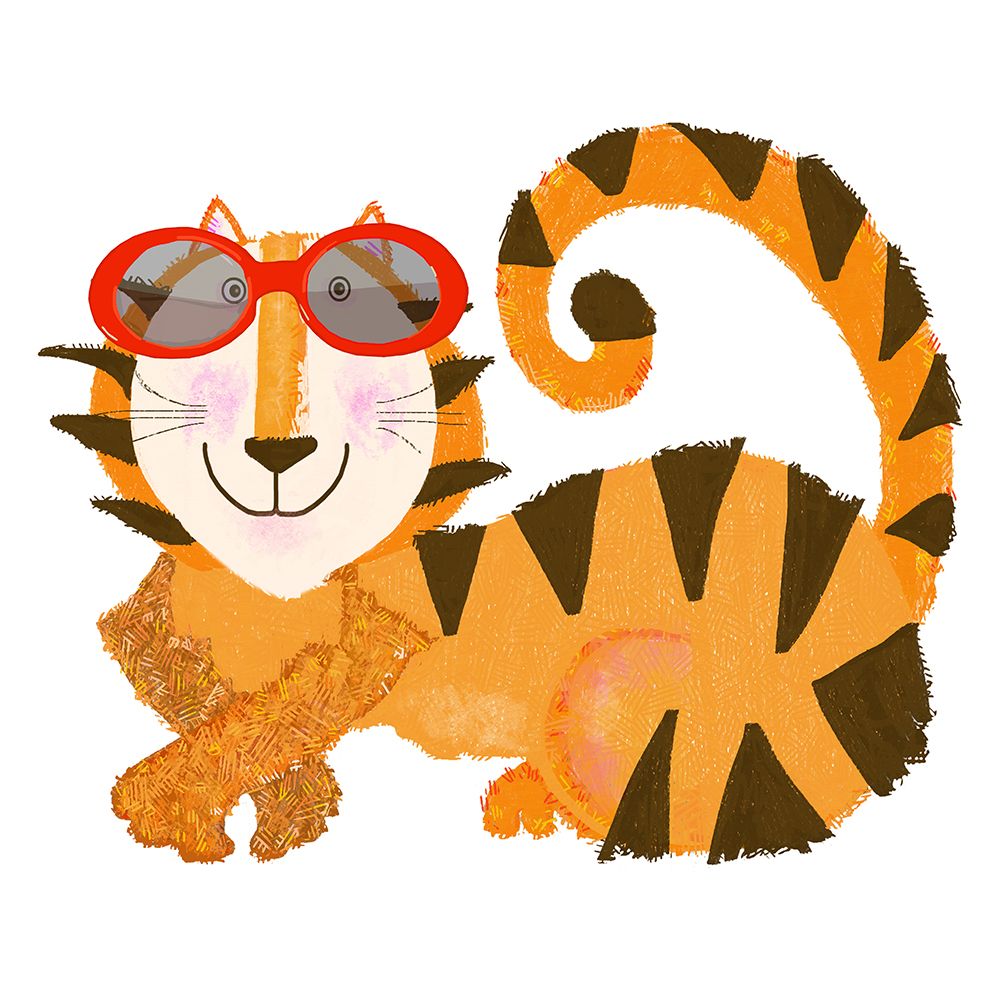 Tiger with Red sunglasses art print by Lynnda Rakos for $57.95 CAD