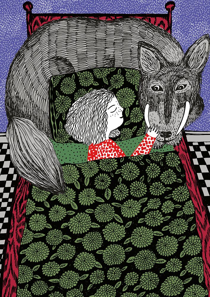 Girl and Wolf art print by Kasia Walentynowicz for $57.95 CAD