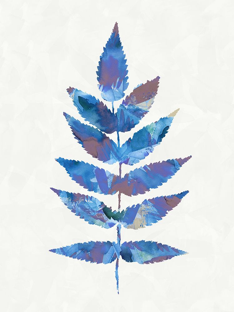 Botanical Watercolour Leave Blue Purple art print by Ninola Design for $57.95 CAD