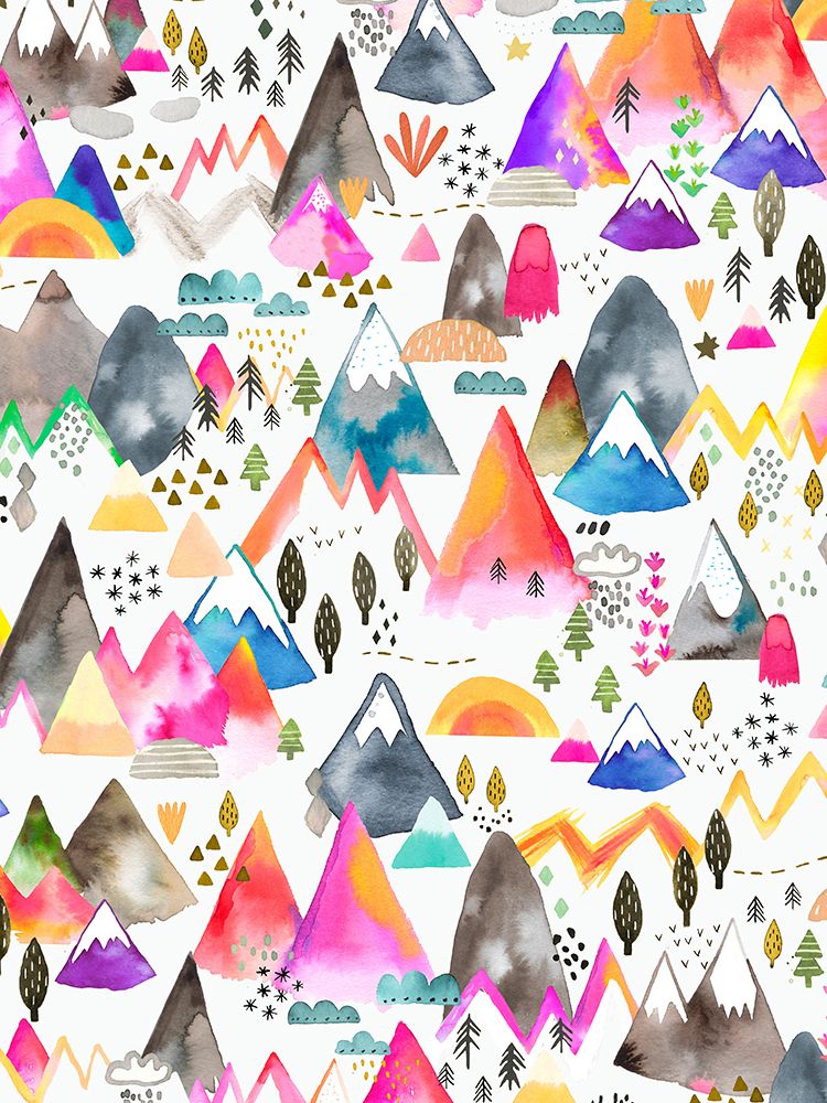 Magical Mountain Colorful art print by Ninola Design for $57.95 CAD