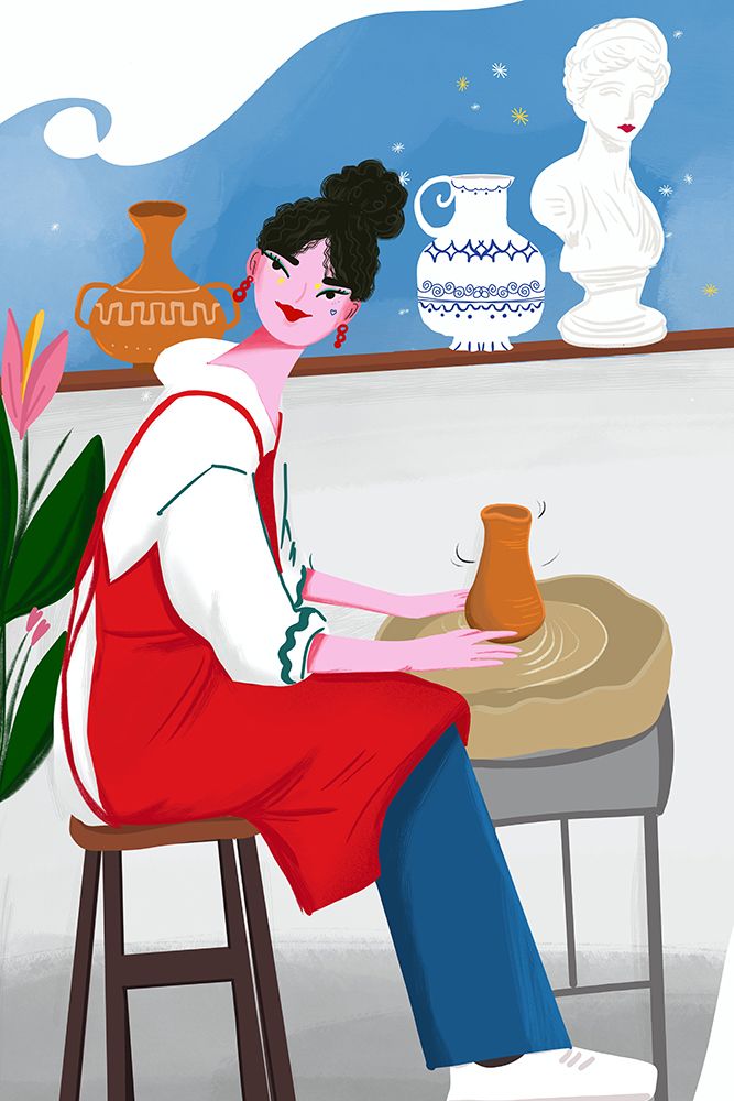 pottery girl 2.png art print by sucidraw for $57.95 CAD