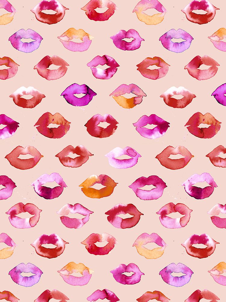 Sweet Love Kisses Pink Lips art print by Ninola Design for $57.95 CAD