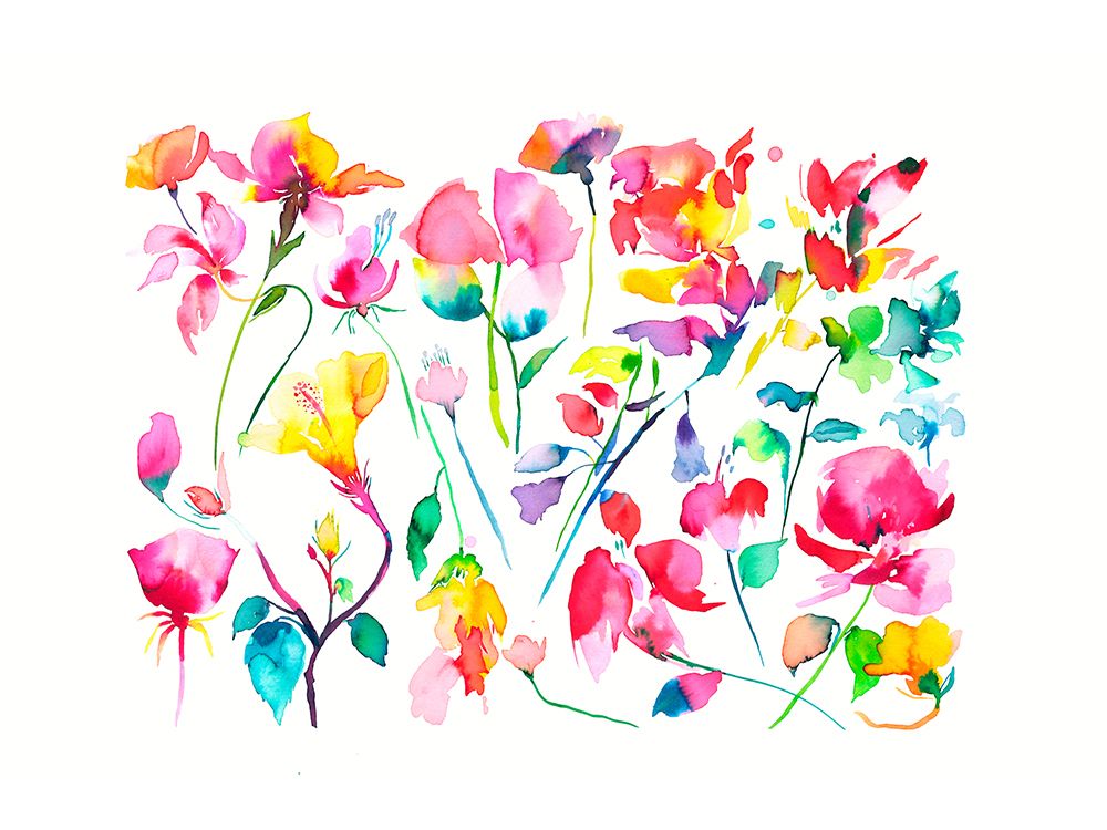 Painterly Flowers art print by Ninola Design for $57.95 CAD