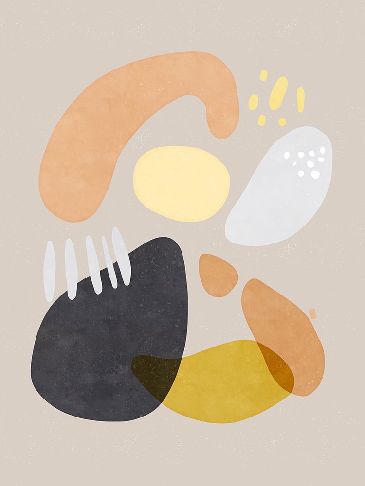 Organic Bold Shapes Brown Orange art print by Ninola Design for $57.95 CAD