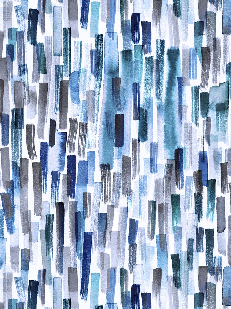 Watercolor Brushstrokes Indigo Blue art print by Ninola Design for $57.95 CAD