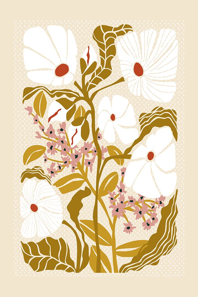 Klimt Flowers Earthy Colors art print by Annick for $57.95 CAD