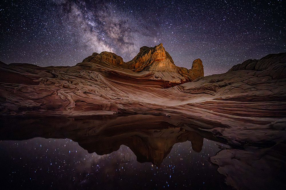 Under the Stars at White Pocket: A Night of Reflection and Wonder art print by Grateful Journeys Photography for $57.95 CAD