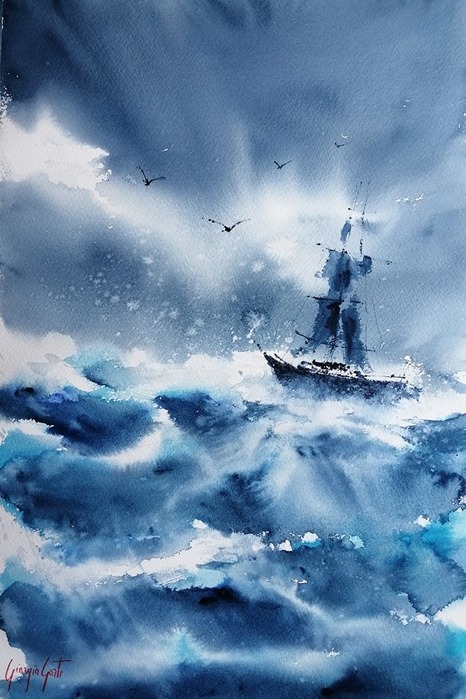 boat in the storm 3 art print by Giorgio Gosti for $57.95 CAD