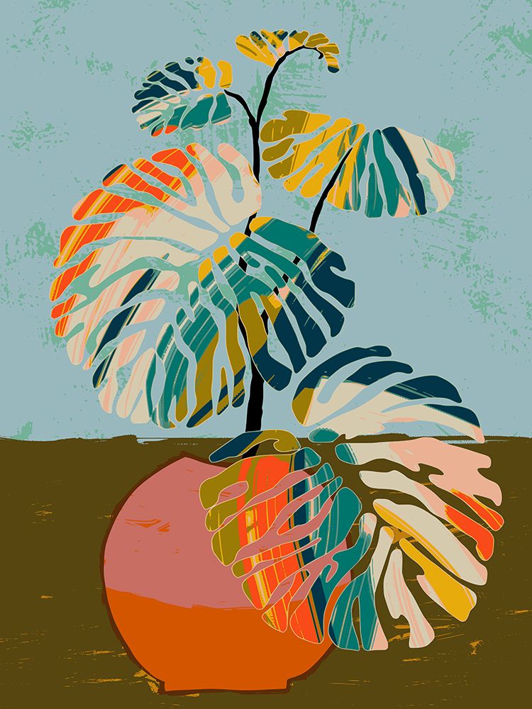 Colorful Monstera Leaves art print by Annick for $57.95 CAD