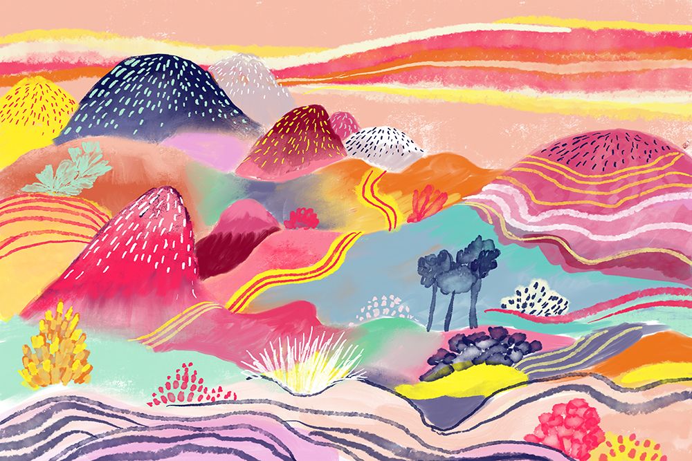 Dreamy Hills Landscape art print by Uta Krogmann for $57.95 CAD