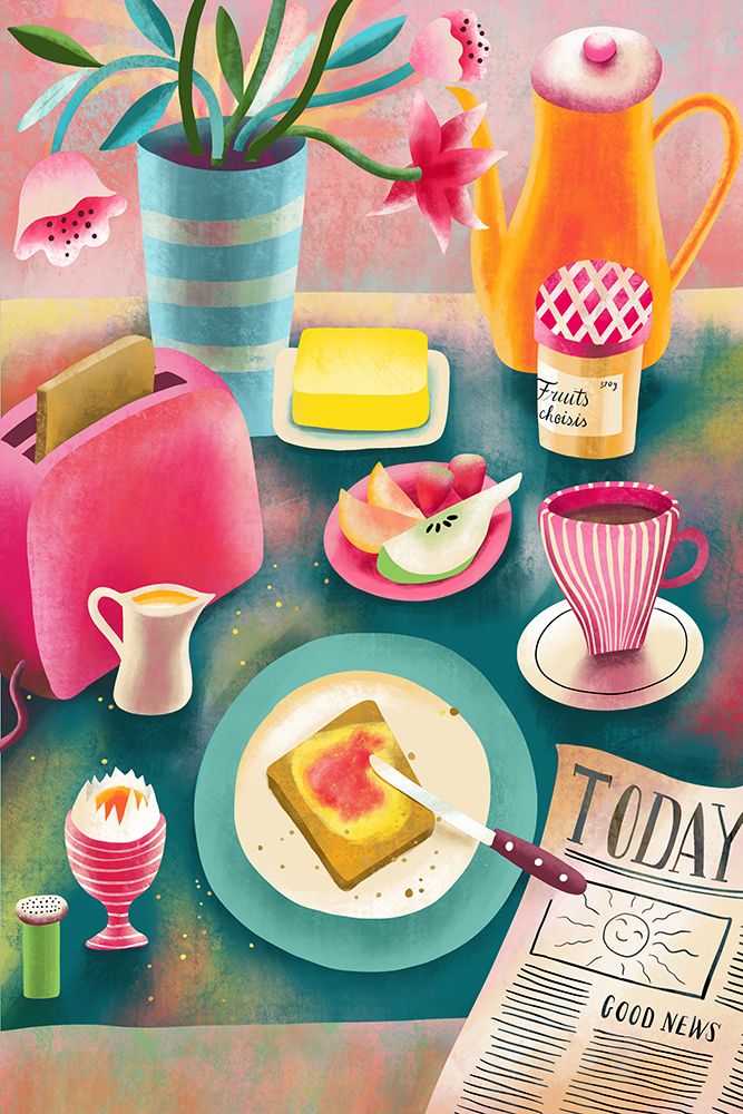 Good News Breakfast art print by Uta Krogmann for $57.95 CAD