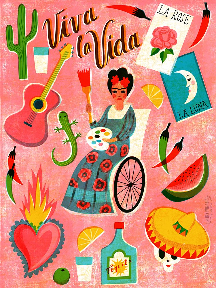 Screen Print Viva La Vida Mexico art print by Uta Krogmann for $57.95 CAD